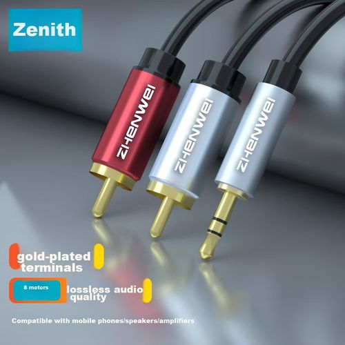 Divisor de audio ZHENWEI 3.5 mm a doble RCA Rojo Blanco
