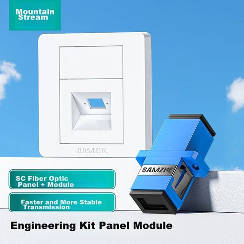 Kit Panel Fibra Óptica SAMZHE SZ-GQMB02 SC Simplex Blanco Marfil