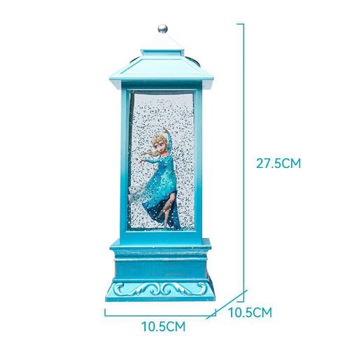 Lámpara Decorativa Elsa Frozen Disney Con Bola De Cristal Giratoria