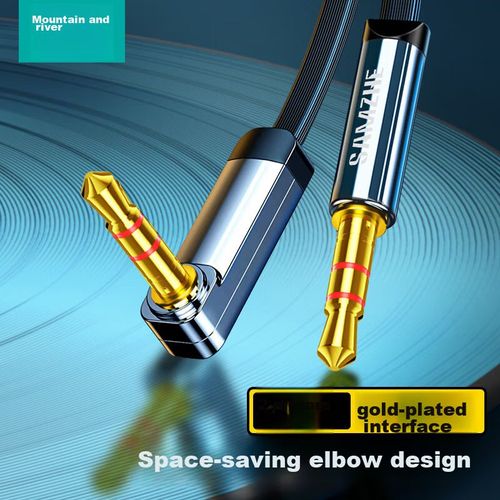 Cable SAMZHE 3.5 mm Recto a Ángulo Negro 2 m