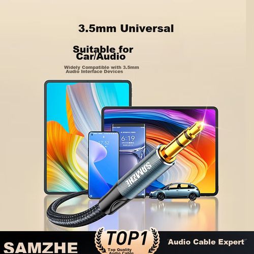 Cable de audio SAMZHE AUX 3.5 mm macho a macho Negro