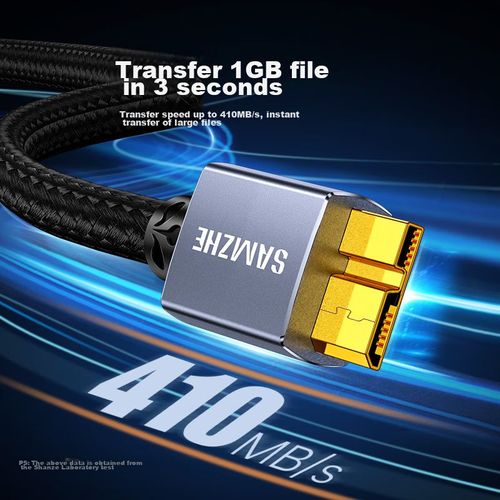 Cable SAMZHE M Micro USB 3.0 Negro