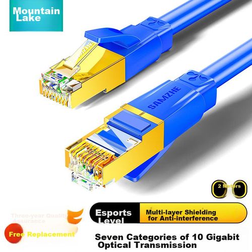 Cable Ethernet SAMZHE Cat7 Blindado 2m Azul