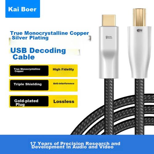 Cable Kaiboer Tipo C a USB-B Plata