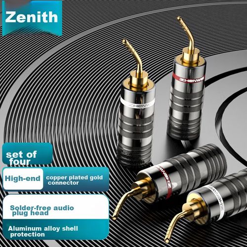 Conector ZHENWEI Pin Banana 2 mm Dorado