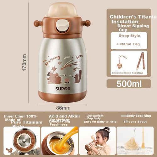 Botella Térmica Supor Kcv50Ef20 Con Popote Para Niños 500 Ml