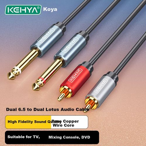 Cable Keya 6.35 mm a RCA Dual 10 m Negro