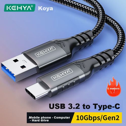 Cable KEHYA USB 3.2 a Tipo C Negro 5 m