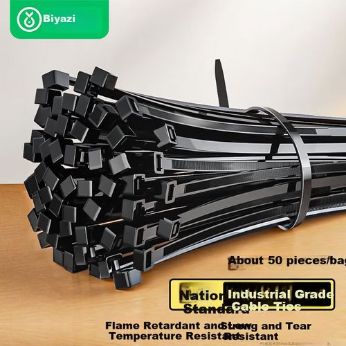 Cinta Nylon BIAZE 11.8x500 mm Auto-bloqueante Negra 50 piezas