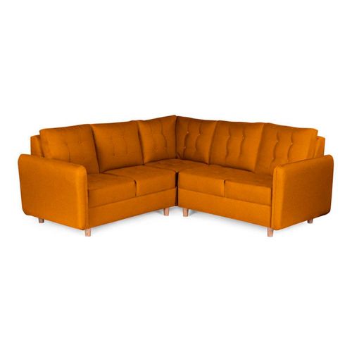 Sala Esquinera Con Memory Foam Makora Astori Mostaza Lino