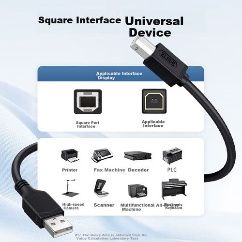 Cable USB ZLEUE USB 2.0 AM a BM Blanco