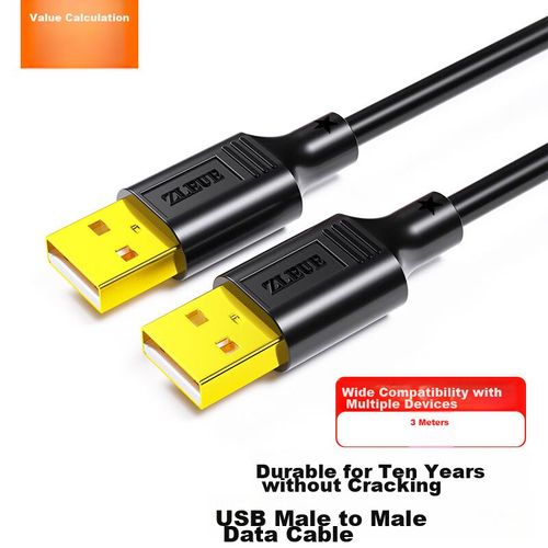 Cable USB ZLEUE E2005 USB 2.0 macho a macho Negro 3m