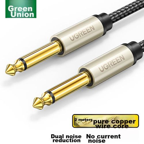 Cable UGREEN 6.35 mm macho a macho 2 m Negro