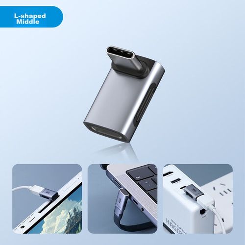 Adaptador Hagibis Adaptador Tipo-C USB4 Tipo C macho a hembra Gris espacial