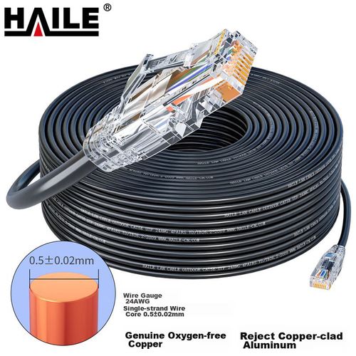Cable HAILE HT-6508-40M Cat5e RJ45 Negro