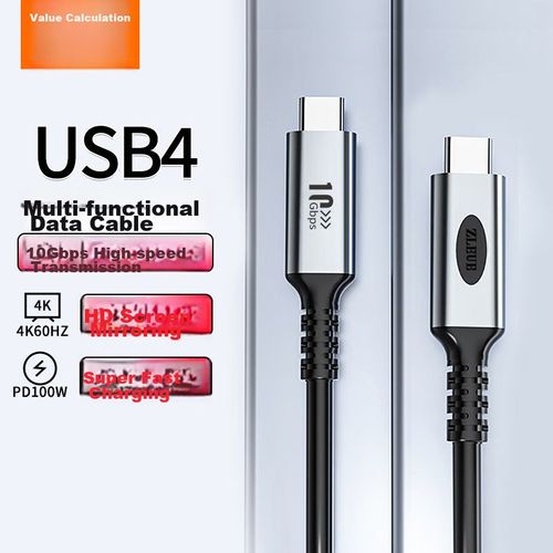 Cable USB4 ZLEUE ZL-U4005C Tipo C a Tipo C Negro