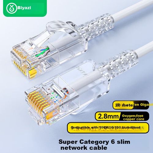 Cable Ethernet BIAZE CAT6A RJ45 RJ45 Blanco 20m Slim