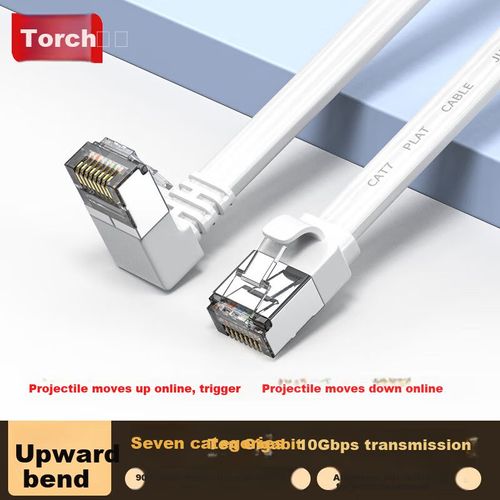 Cable Ethernet JUXIN CAT6a RJ45 Ángulo Recto Blanco 2m