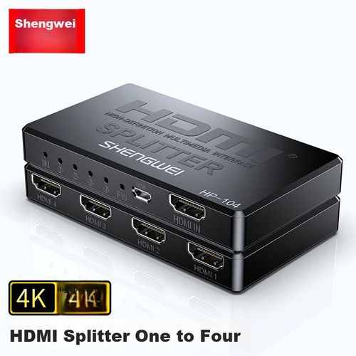 Splitter HDMI Shengwei HP-104 1 HDMI 4 HDMI Negro