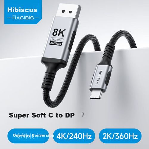 Cable Hagibis Tipo C a DisplayPort 1.4 Dorado