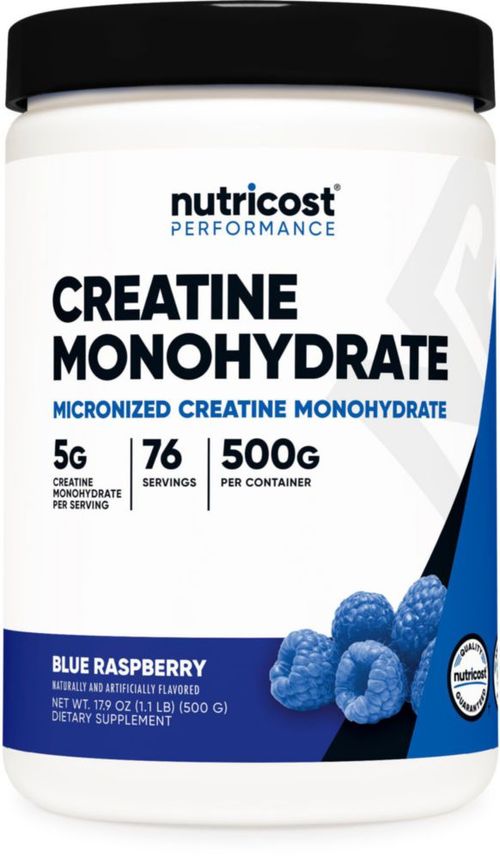 Monohidrato de creatina en polvo Nutricost Blue Raspberry 500g
