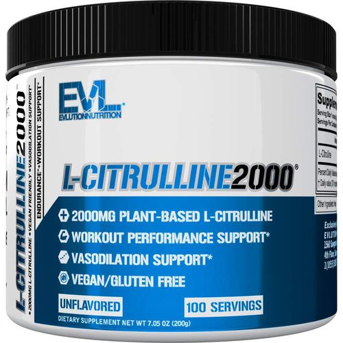Suplemento Evolution L-Citrulline2000 de óxido nítrico 2 g 100 unidades