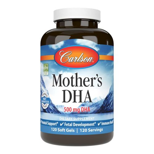 Suplemento Carlson Mother's DHA Prenatal 500 mg de DHA 120 cápsulas blandas