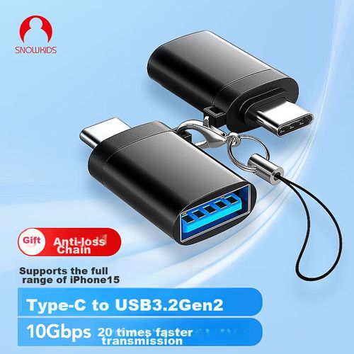 Adaptador Snowkids USB-C a USB 3.2 Gen 2 Negro