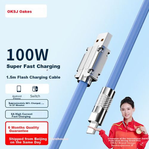 Cable OKSJ 100W Tipo C Tipo C Negro