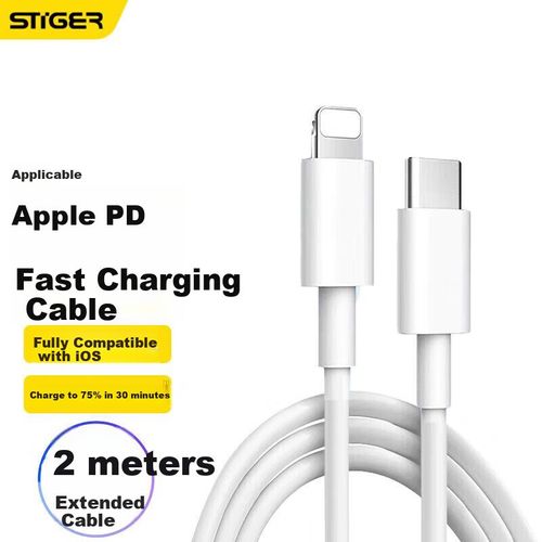 Cable Stiger USB-C a Lightning 2m Blanco
