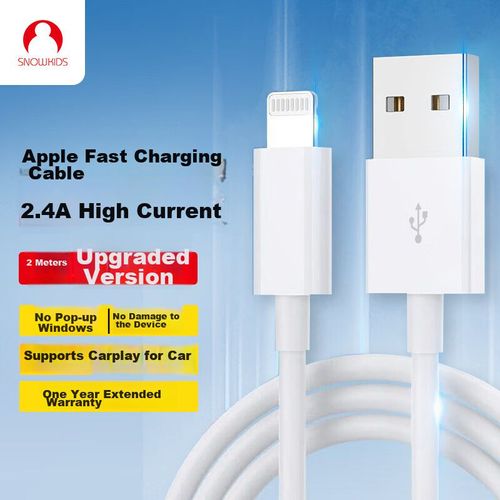 Cable Snowkids Lightning 2.4A 1.5m Blanco