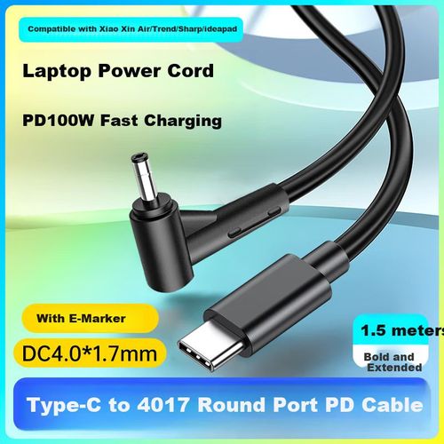 Cable Trendsetter Tipo C a puerto redondo 4017 PD Negro