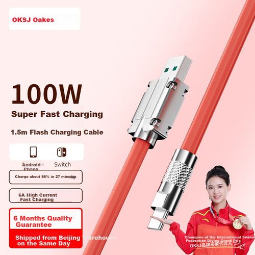 Cable OKSJ Tipo C a Tipo C 100W 1.5m Negro