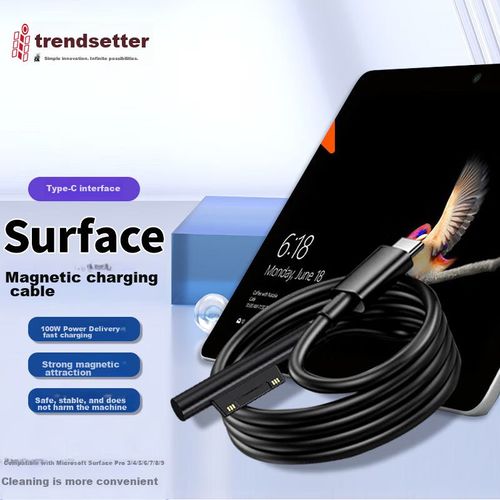 Cable Microsoft Surface Pro Magnético Tipo C a Magnético Negro