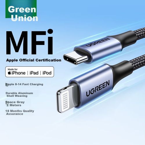 Cable UGREEN USB-C a Lightning 2m PD30W Blanco