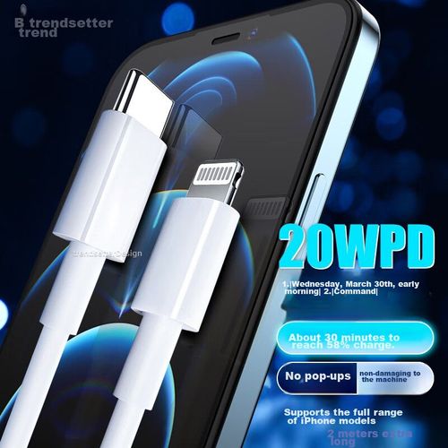 Cable Trendsetter Tipo C a Apple 2m Blanco