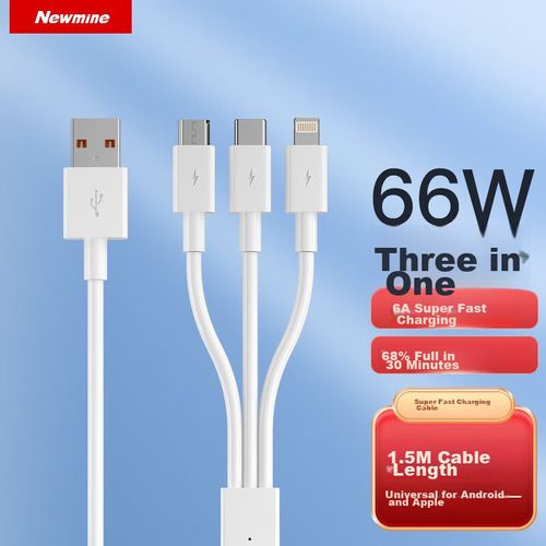Cable Newmine XS13 Tipo C a Tipo C/Apple/Android Blanco