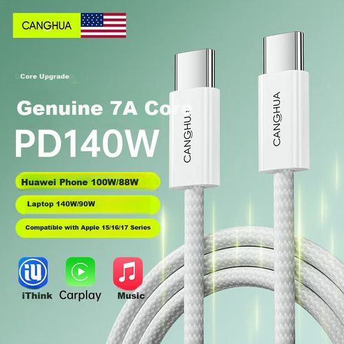 Cable Tipo C CangHua Doble Conector 1.8m Negro