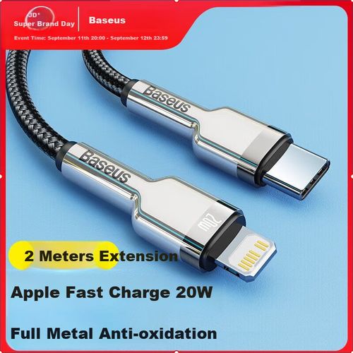 Cable Baseus PD20W Tipo C a Lightning Negro 2m