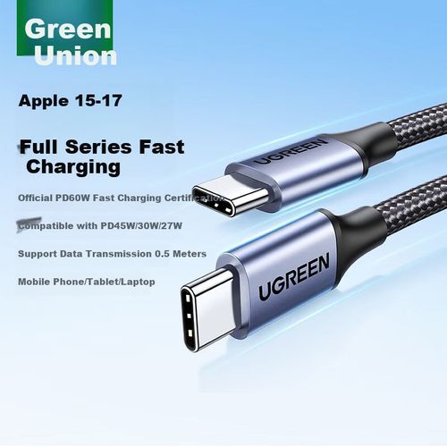 Cable UGREEN Tipo C a Tipo C 0.5m Negro