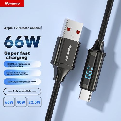 Cable Newmine Edición T66 USB a Tipo-C Negro