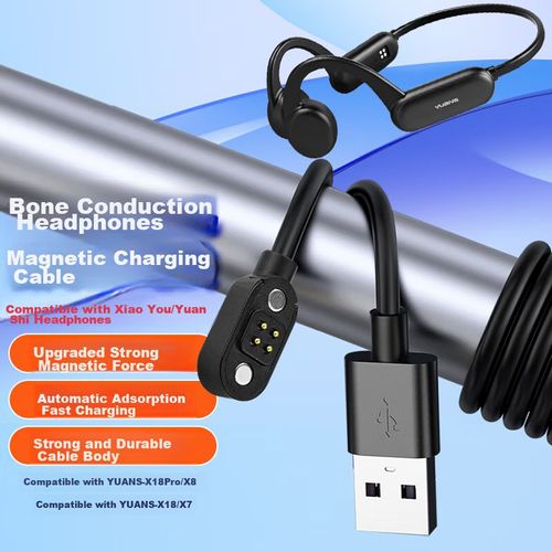 Cable Chaofan Magnético para Auriculares Conducción Ósea Negro