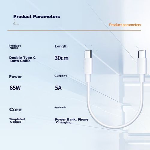 Cable Chao Fan Tipo C a Tipo C Doble 30 cm Negro