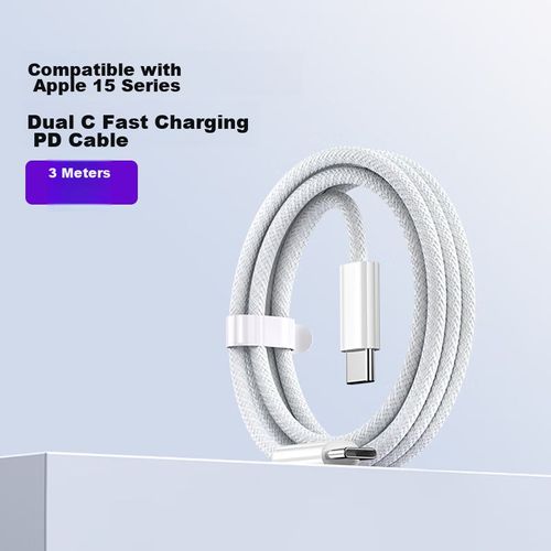 Cable Cargador Trendsetter Dual Tipo C a Tipo C 3m Negro