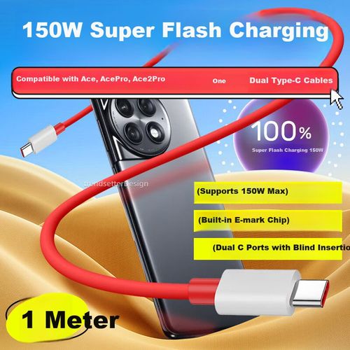 Cable Chaofan OnePlus Tipo C doble conector 1m Negro