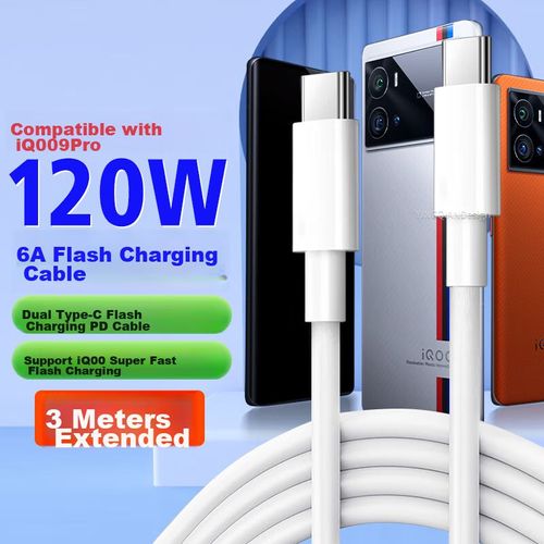 Cable Chaofan iQ009Pro Tipo C a Tipo C Negro 3m 120W 6A