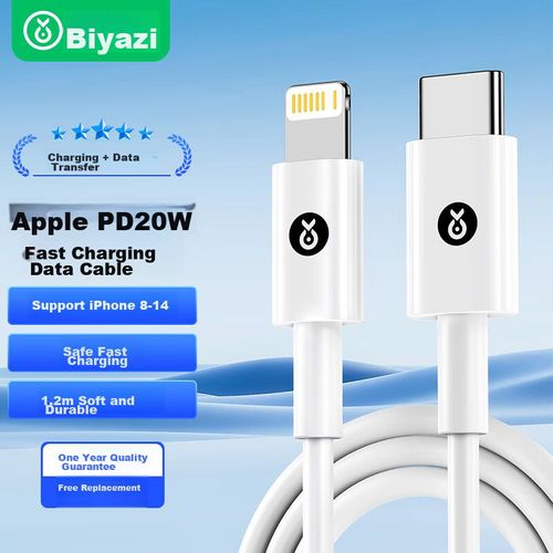 Cable BIAZE USB-C a Lightning Blanco