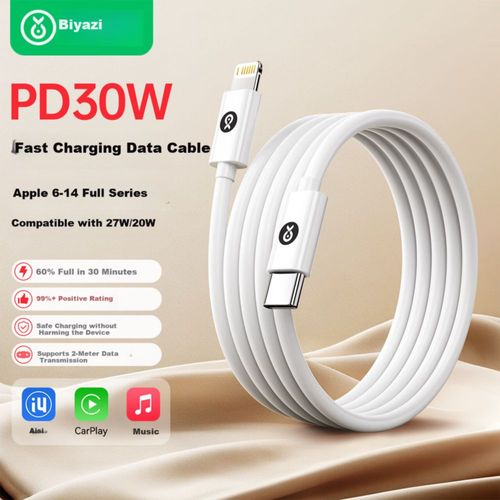 Cable BIAZE Lightning PD20W 2m Negro