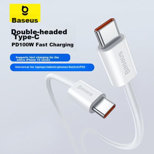 Cable Baseus CB000064 USB-C a USB-C Blanco Luna