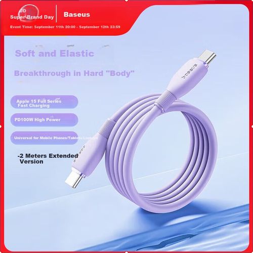 Cable Baseus USB-C a USB-C Carga Rápida 100W Negro